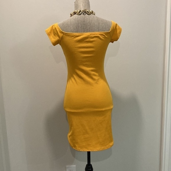 Revamped Mustard Yellow Cut-Out Dress Large - Picture 7 of 13